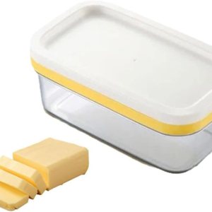 Caja de mantequilla 2 en 1, rebanadora de mantequilla y recipiente de almacenamiento, contenedor de mantequilla con tapa, cortador de mantequilla de Caja de mantequilla 2 en 1, rebanadora de mantequilla y recipiente de almacenamiento, contenedor de mantequilla con tapa, cortador de mantequilla de