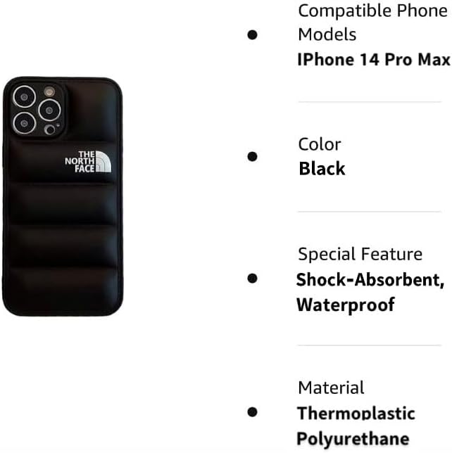 Funda compatible con iPhone 14 Pro Max Premium estilo puffer – Elegancia negra