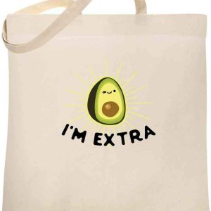 Pop Threads Im Extra Avocado Guacamole Cute Funny Canvas Tote Bag Pop Threads Im Extra Avocado Guacamole Cute Funny Canvas Tote Bag