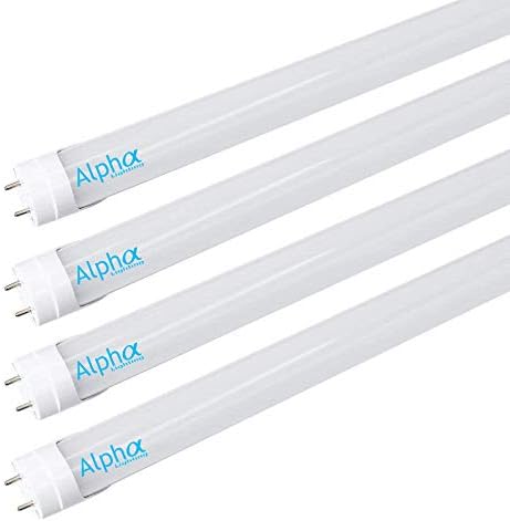 Bombillas LED Alpha T8 T10 T12 lente transparente o esmerilada de 4 pies 18 W 6000K-6500 K blanco frío brillante de doble extremo de repuesto de 40