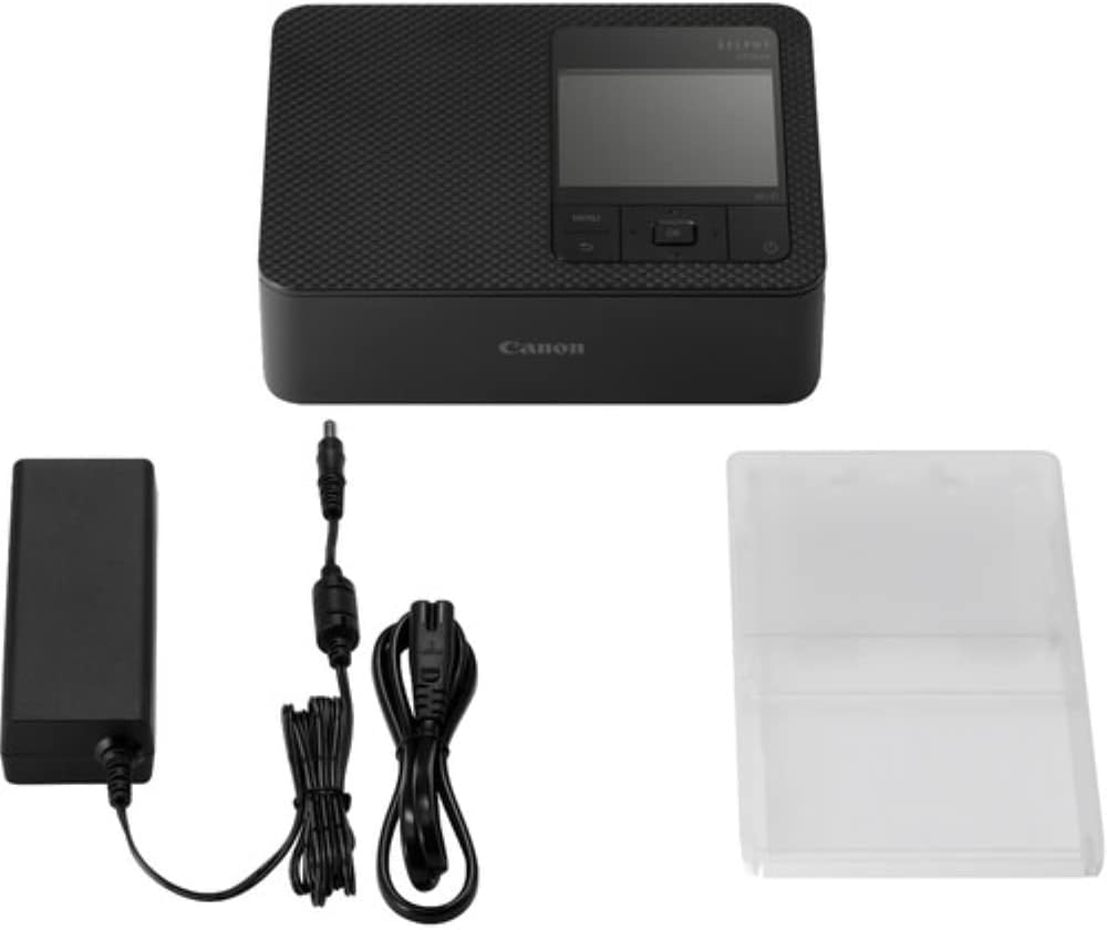 Canon SELPHY CP1500 – Impresora fotográfica compacta (negro) Paquete KP-108IN de tinta y papel de color + kit de limpieza de 5 piezas + paño de