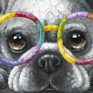 Kunstorner Lienzo decorativo para pared con diseño de perro lindo con diseño de animales, lienzo divertido para sala de estar, dormitorio, oficina,