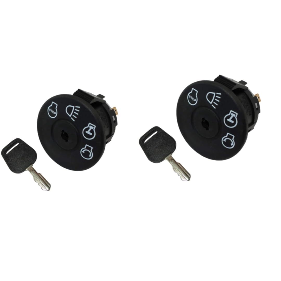 Paquete de 2 interruptores de encendido con 2 llaves para John Deere L100 L105 L107 L108 L110 L111 L120 L130 Interruptores de arranque con llave de