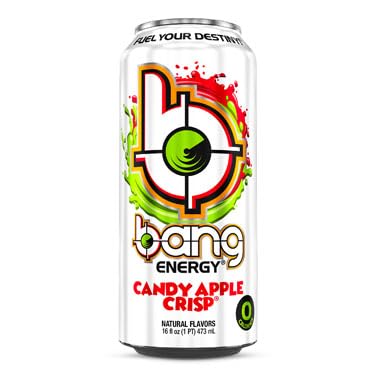 Bang Energy Latas, 16 onzas líquidas, paquete de 12 (caramelo crujiente de manzana)