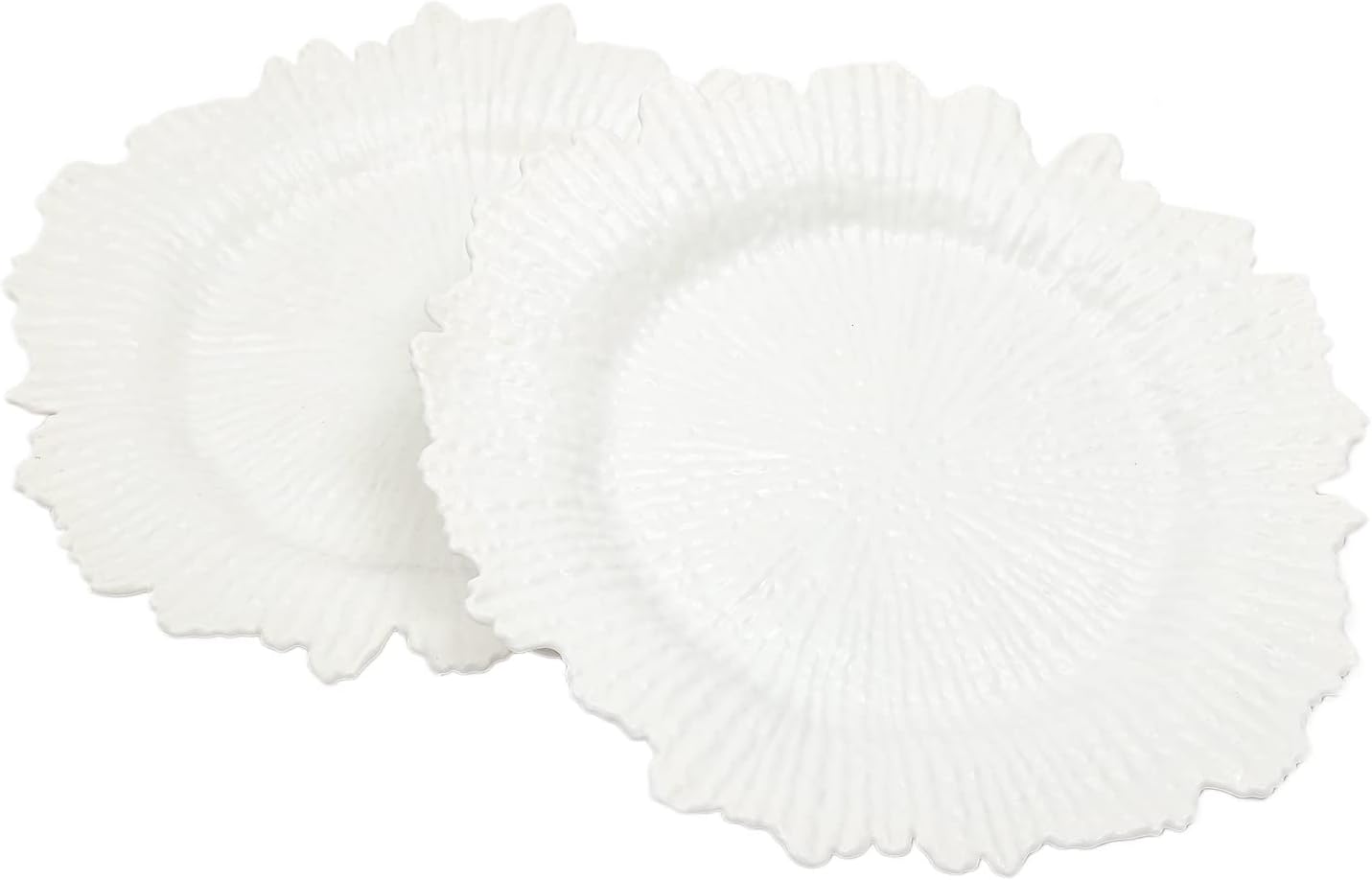 Platos de carga de 12.6 pulgadas, juego de 24, cargadores redondos de plástico metálico para platos llanos, cargadores decorativos para decoración