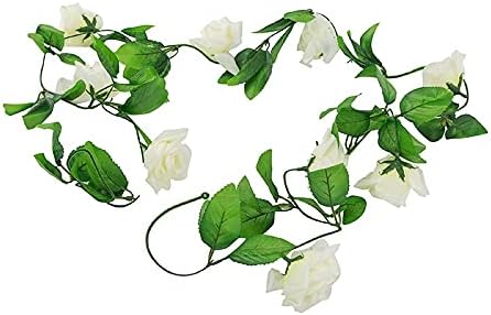 Sunnyskar Flower 2.4m Artifical Flowers Rose Decoration Vine Delicate Artificial Leaf Garland Plant Vine Fake Wedding Parties Decor Supplies –