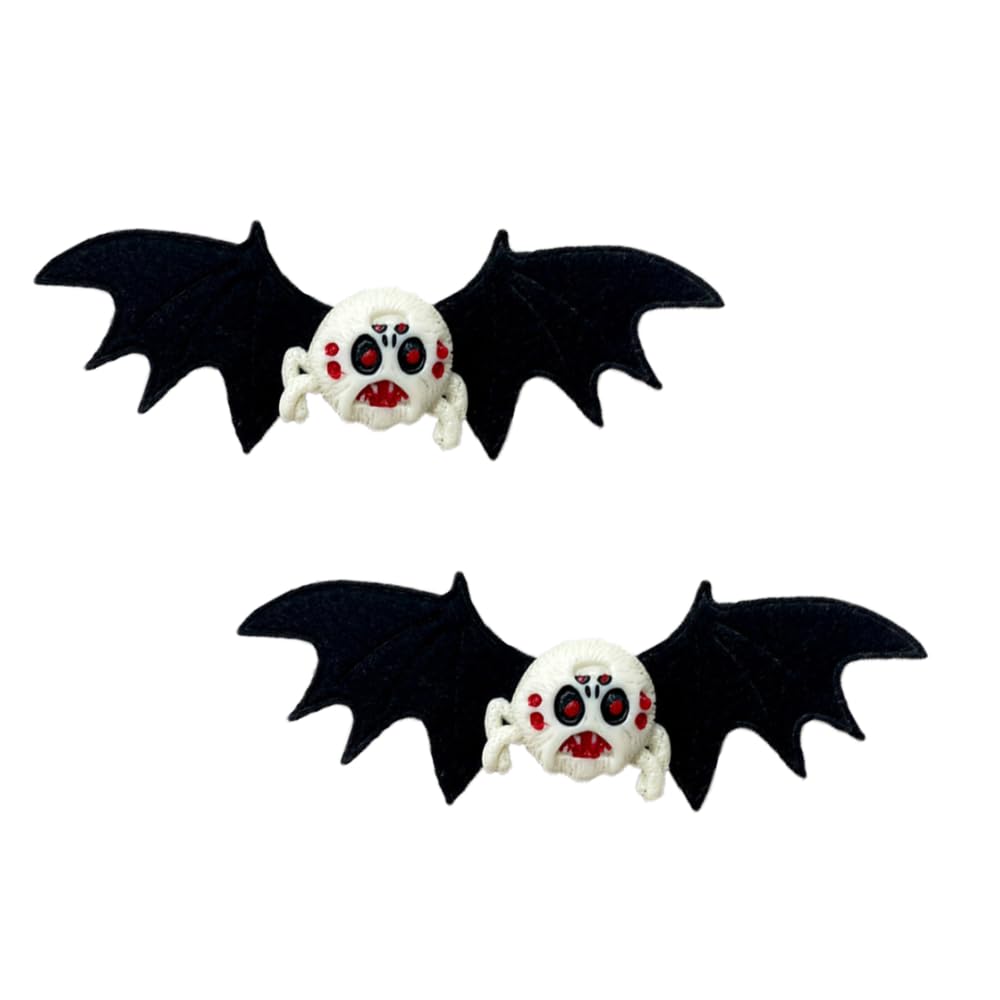 ZHOUMEIWENSP Pinzas para el pelo de murciélago de calavera de Halloween, horquilla retro con clips punk, fabricación de estilos de cabello (monstruo)
