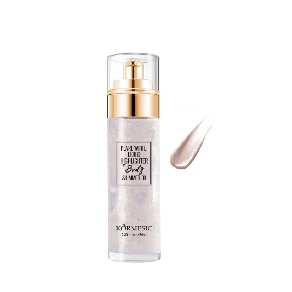 Maquillaje iluminador de cuerpo blanco, de larga duración, impermeable, líquido para el cabello y el cuerpo, aceite brillante (blanco)