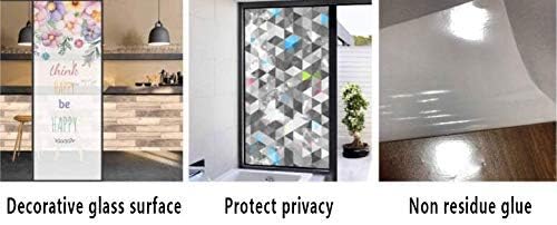 Película decorativa para ventana, película de privacidad esmerilada sin pegamento, película de puerta de vidrieras, bandera estadounidense en el