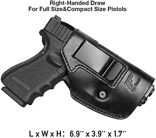 Funda de cuero de grano completo compatible con Glock 17 19 22 31 42 43Taurus G2C G3C G3M&P ShieldHellcat XDM 40P320 P365Two para adaptarse a la