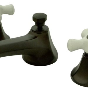 Kingston Brass KS4465PX Metropolitan Grifo de Lavabo Generalizado con Mango Cruzado de Porcelana, Bronce Aceitado Kingston Brass KS4465PX Metropolitan Grifo de Lavabo Generalizado con Mango Cruzado de Porcelana, Bronce Aceitado