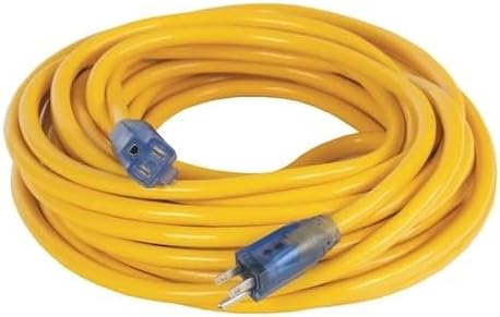 DEWALT Cable de extensión iluminado SJTW de 50 pies 103  resistente al aire libre, impermeable, resistente a la intemperie, resistente al calor y a