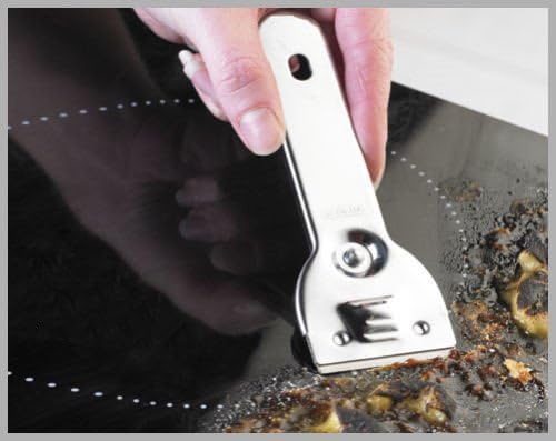 1 raspador de vidrio adecuado para placas de cocción de vidrio y cerámica de inducción y 5 accesorios de repuesto, raspador de cerámica, limpiador