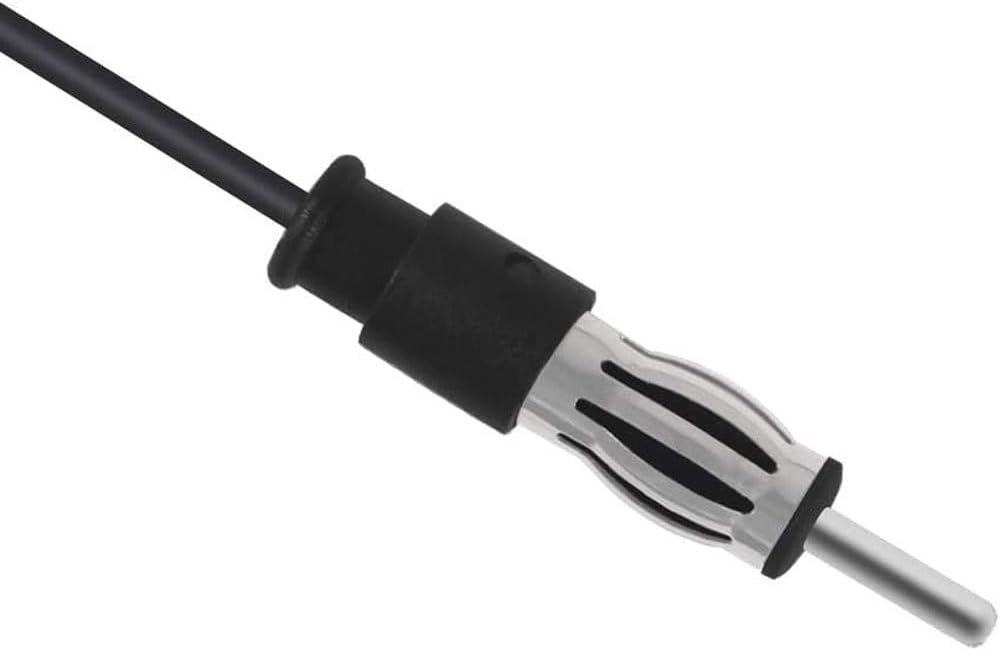 Antena dipolo universal estéreo AM FM para automóvil, montaje adhesivo oculto, cable de 10 pies, conector de enchufe DIN (macho) – para vehículo,