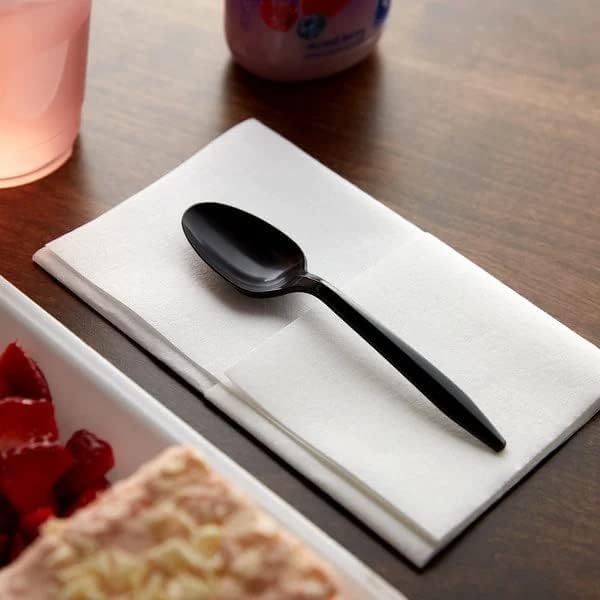 400 cucharas de plástico negras de peso medio  Cucharas desechables de plástico  Cucharas de plástico duraderas  Ideal para celebraciones, fiestas,