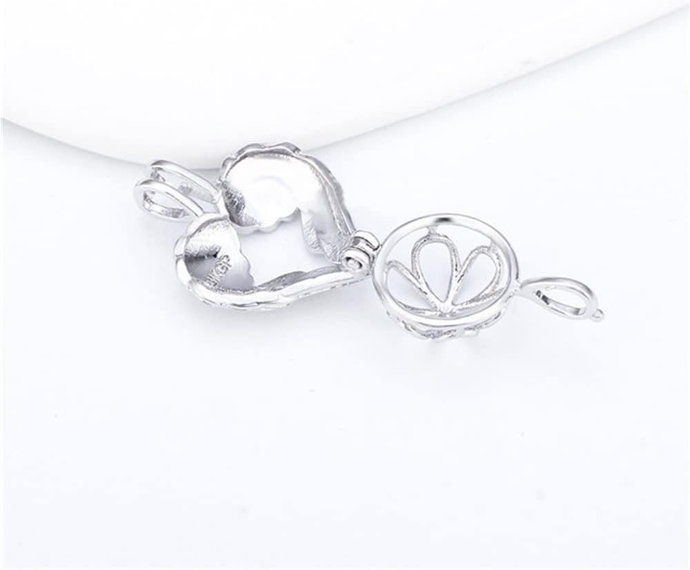 Colgantes de jaula de alas de ángel para fabricación de joyas de perlas, chapados en plata, diseño de jaulas de perlas para regalo adorable, Metal