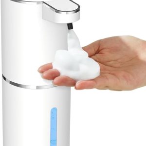 Dispensador automático de jabón espumoso, bomba de manos libres de 13.5 fl oz, dispensador de jabón eléctrico sin contacto, dispensador de jabón Dispensador automático de jabón espumoso, bomba de manos libres de 13.5 fl oz, dispensador de jabón eléctrico sin contacto, dispensador de jabón