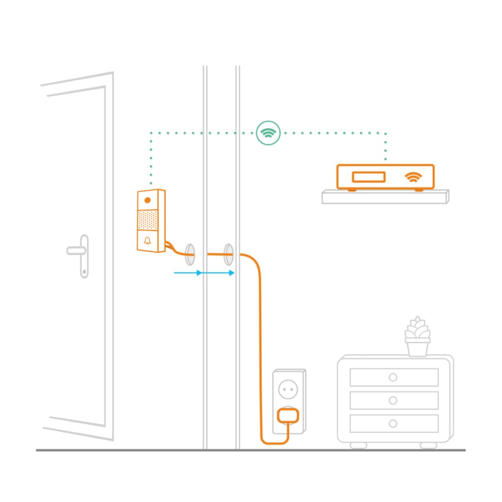 Netatmo Transformador enchufable modelo # NDB-Acc-Pit para el timbre de video  El cable de 32.8 ft proporciona una fácil instalación del timbre de