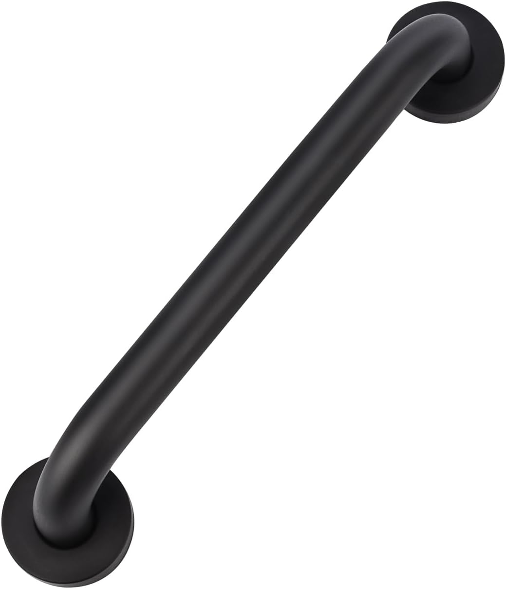 supregear Barras de agarre para baño, barra de seguridad de ducha negra de 28 pulgadas de largo, mango antideslizante de acero inoxidable 201 de