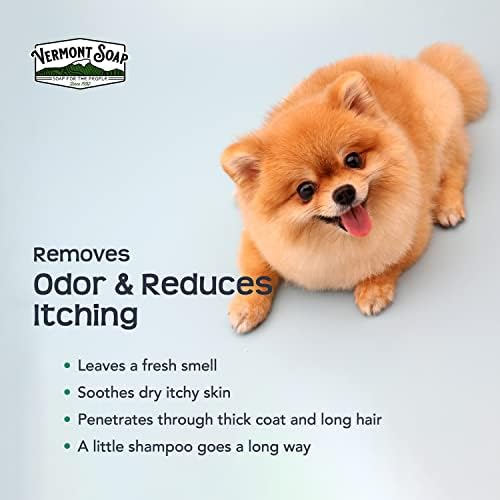 VERMONT SOAP Champú orgánico para mascotas, infundido con aceite de oliva orgánico y natural, champú para perros de coco y aloe vera para pieles