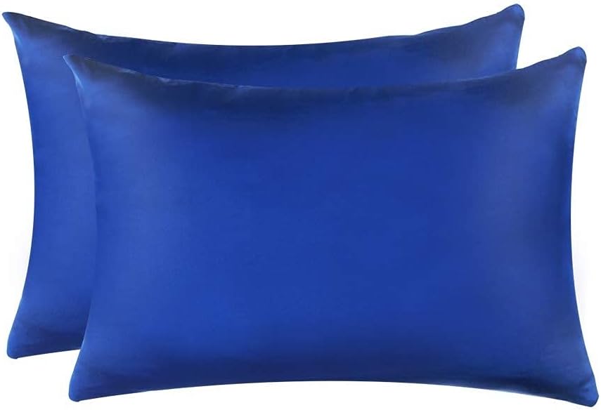 Juego de 2 fundas de almohada de seda de morera 100% para el pelo y la piel, supersuaves y transpirables, tamaño natural