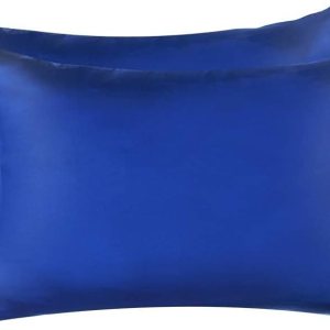 Juego de 2 fundas de almohada de seda de morera 100% para el pelo y la piel, supersuaves y transpirables, tamaño natural Juego de 2 fundas de almohada de seda de morera 100% para el pelo y la piel, supersuaves y transpirables, tamaño natural