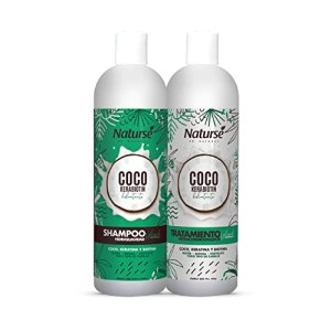 Naturse Champú + Acondicionador para Control del Frizz con Coco, Queratina y Biotina, Paquete de 2 Naturse Champú + Acondicionador para Control del Frizz con Coco, Queratina y Biotina, Paquete de 2