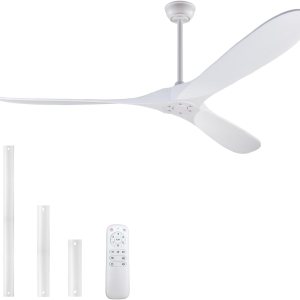 YKXONFA Ventilador de techo de madera de 70 pulgadas sin luz, ventiladores de techo con 3 aspas y varillas inferiores, 6 velocidades, motor de CC, YKXONFA Ventilador de techo de madera de 70 pulgadas sin luz, ventiladores de techo con 3 aspas y varillas inferiores, 6 velocidades, motor de CC,