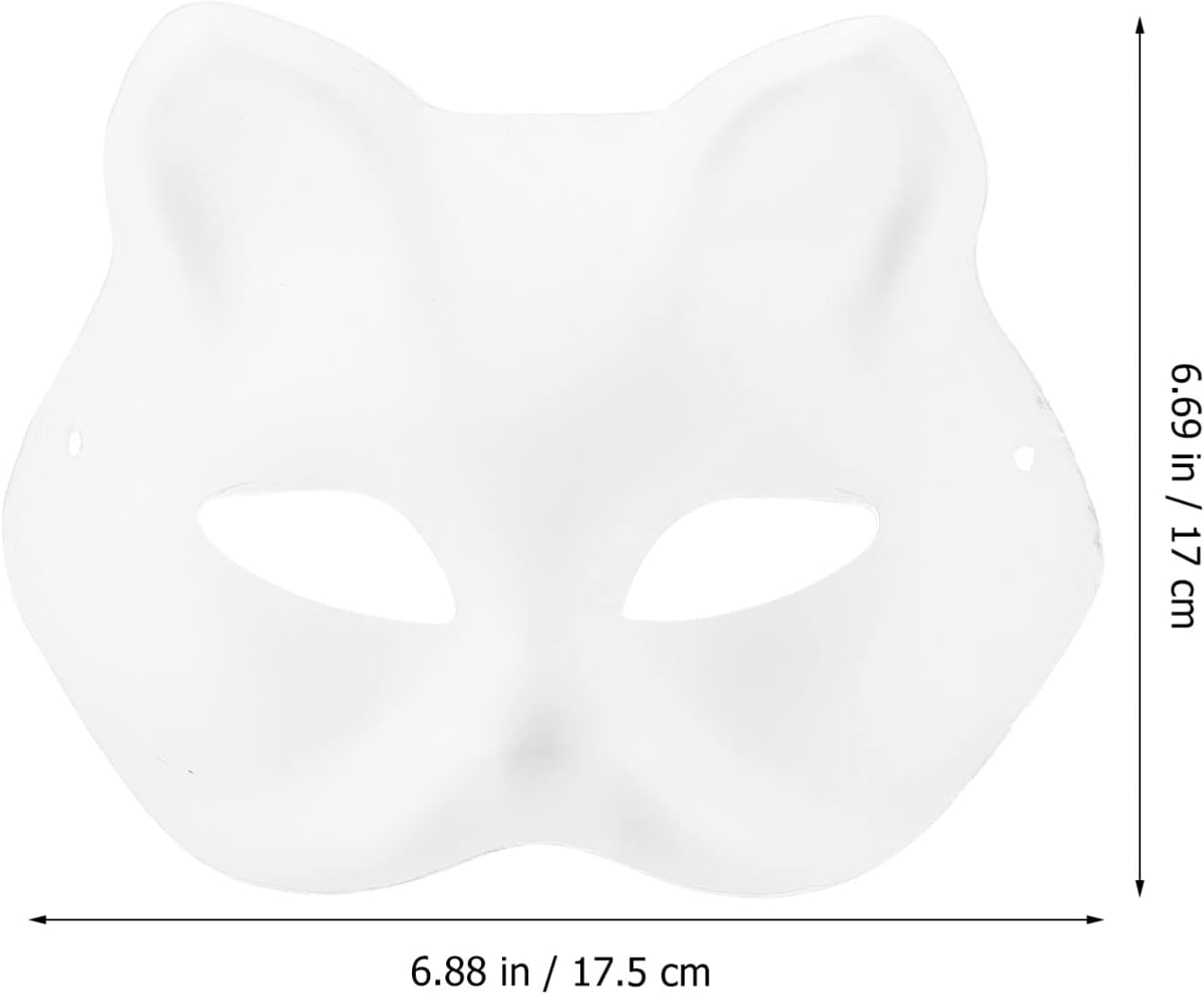 STOBOK Máscara de gato, 5 máscaras de gato de mascarada, máscaras en blanco pintables para Halloween, gato blanco, sin pintar, máscaras para
