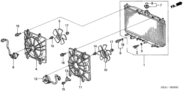 Motor de ventilador de radiador Well Auto 19030-PLC-003 2001 2002 2003 2004 2005 Civic Fit ventilador de 5 aspas L lado del conductor