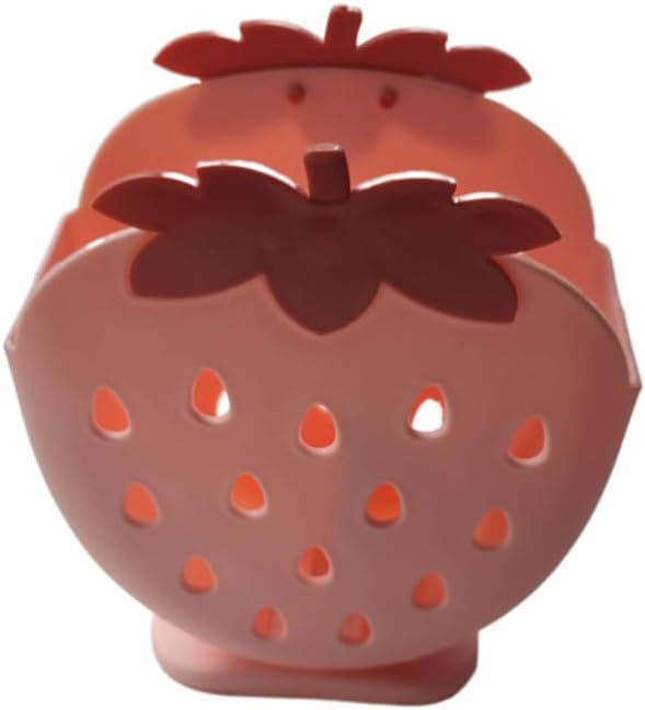 Soporte para palillos de fresa con organizador de secado de drenaje, cesta de palillos, caja de almacenamiento para almacenar cuchara, cuchillo,