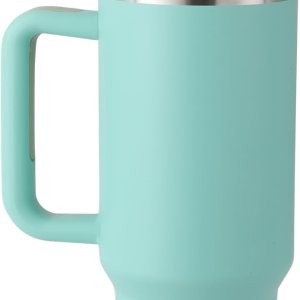Vaso, vaso de 40 onzas con asa y pajita, vaso de acero inoxidable con tapa y tapa para pajilla, taza de viaje aislada al vacío de doble pared, vaso Vaso, vaso de 40 onzas con asa y pajita, vaso de acero inoxidable con tapa y tapa para pajilla, taza de viaje aislada al vacío de doble pared, vaso