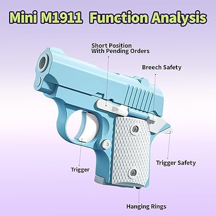 1911 – Pistola pequeña impresa en 3D, juguetes para aliviar el estrés para adultos, juguetes para aliviar el TDAH, la ansiedad, juguetes adecuados