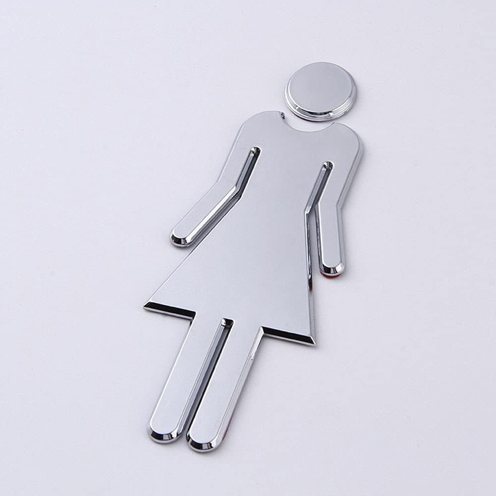2 unids1 juego de señales de baño para hombre y mujer, adhesivo con respaldo de símbolo de inodoro, signo de puerta de inodoro para distinguir