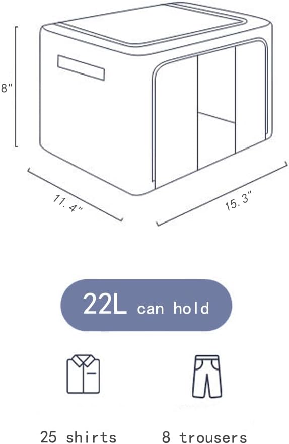 Organizador apilable e impermeable YiHang con marco de acero, ventana y doble cierre para ropa de cama, zapatos o ropa