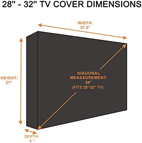 Funda de TV para exteriores de 28 a 32 pulgadas, con cubierta inferior, 600D resistente al agua y al polvo, se adapta mejor a tu televisor