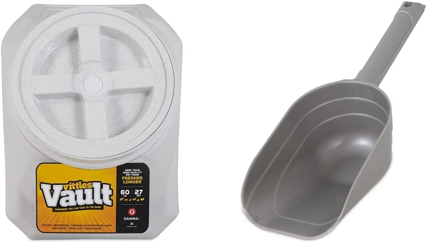 Gamma2 Vittles Vault Outback – Recipiente hermético para alimentos para mascotas, 60 libras y 2 tazas Petmate para alimentos para mascotas con