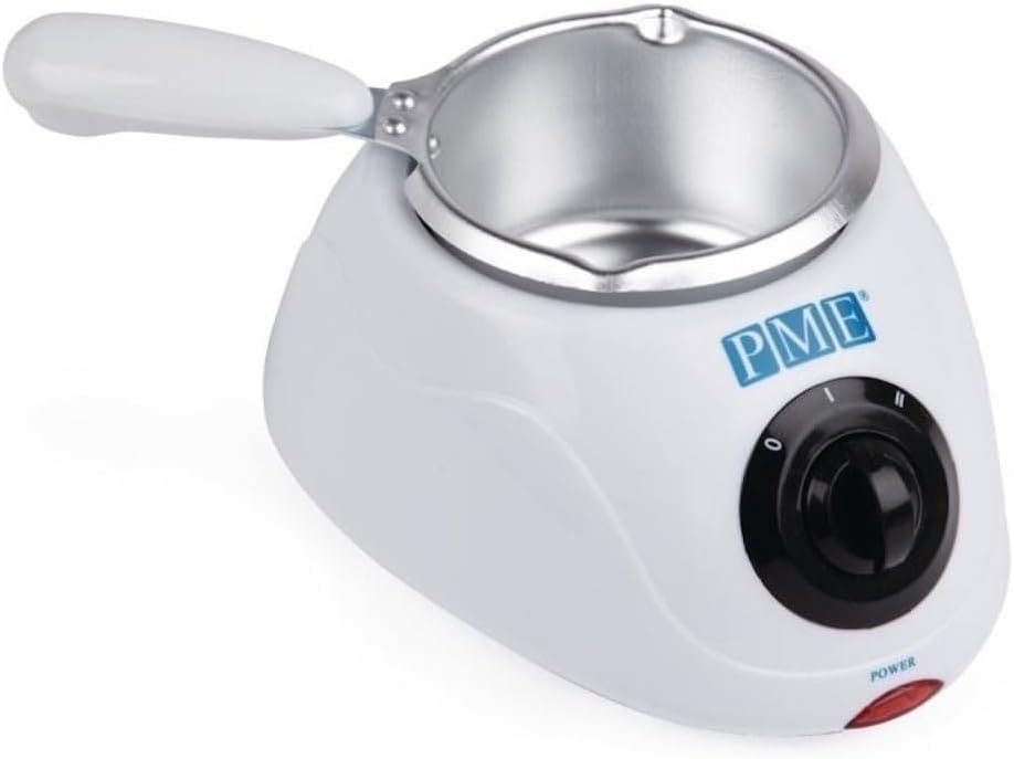 PME Olla eléctrica de chocolate para fusión – enchufe de EE. UU., blanco, estándar