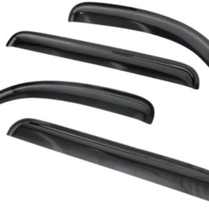 WKK 4 unids Sun Rain Guard Viseras de ventana delantera trasera izquierda conductor derecho pasajero lado superior cinta en ventana externa estilo WKK 4 unids Sun Rain Guard Viseras de ventana delantera trasera izquierda conductor derecho pasajero lado superior cinta en ventana externa estilo