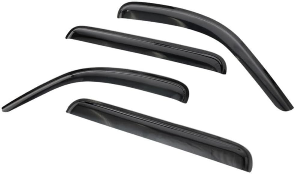 WKK 4 unids Sun Rain Guard Viseras de ventana delantera trasera izquierda conductor derecho pasajero lado superior cinta en ventana externa estilo