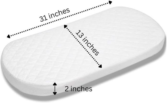 Protector de colchón para cuna (ovalado, 13 x 31) para comodidad de recién nacido, transpirable, fácil de limpiar, hipoalergénico, impermeable,