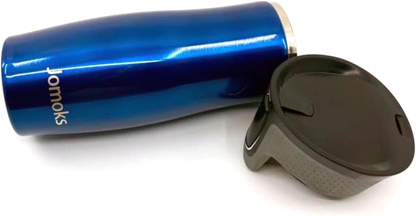 Jomoks Thermos – Taza de viaje de café de acero inoxidable con tapa, a prueba de derrames, aislada al vacío, mantiene las bebidas calientes hasta 5