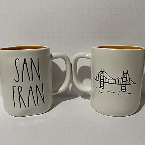 Rae Dunn SAN FRAN – SAN FRANCISCO – Taza de café de doble cara, cerámica
