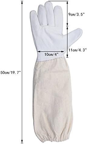 Kinglake Guantes de Apicultura de Piel de Cabra perfecta para el apicultor principiante, Guantes protectores con mangas Vented, 2 unidades.