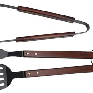 Nexgrill Juego de herramientas de 3 piezas con asas de madera, incluye espátula, palo para asar y pinzas de alta resistencia, acero antiadherente, Nexgrill Juego de herramientas de 3 piezas con asas de madera, incluye espátula, palo para asar y pinzas de alta resistencia, acero antiadherente,