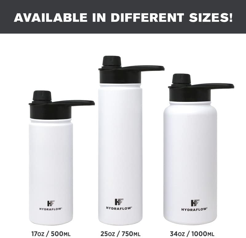Hydraflow Hybrid – Botella de agua aislada al vacío de triple pared con tapa para beber (25 onzas, grafito en polvo) Termos de metal de acero