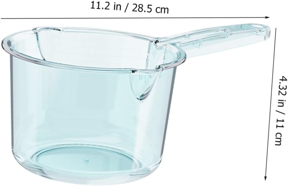 HOMSFOU Cuchara de baño transparente, cucharón de agua de plástico, cucharas de baño, cucharas para baño, cucharón pequeño, cucharón de champú,