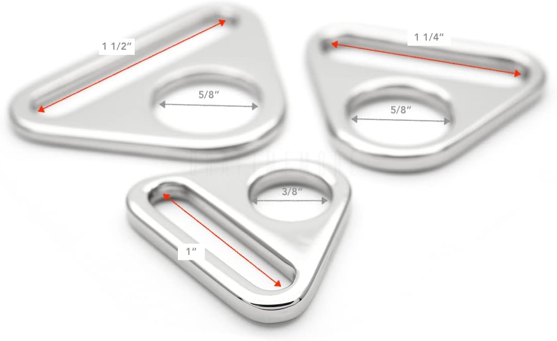 CRAFTMEMORE 4 piezas de ajuste de anillos triangulares hebilla de ajuste de anillos en D para bolsa de coser correa correas SC84