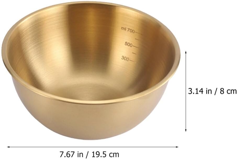 Luxshiny Cuencos de acero inoxidable para mezclar 40.6 fl oz, tazón de medición para hornear, tazón de sopa de ramen coreano, bandeja de ensalada de