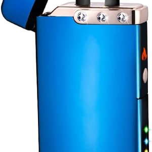 Encendedor eléctrico encendedor de arco de llama encendedores de plasma recargables impermeables con 3 diamantes de imitación encendedor USB recargable para fumar azul ICY Encendedor eléctrico encendedor de arco de llama encendedores de plasma recargables impermeables con 3 diamantes de imitación encendedor USB recargable para fumar azul ICY